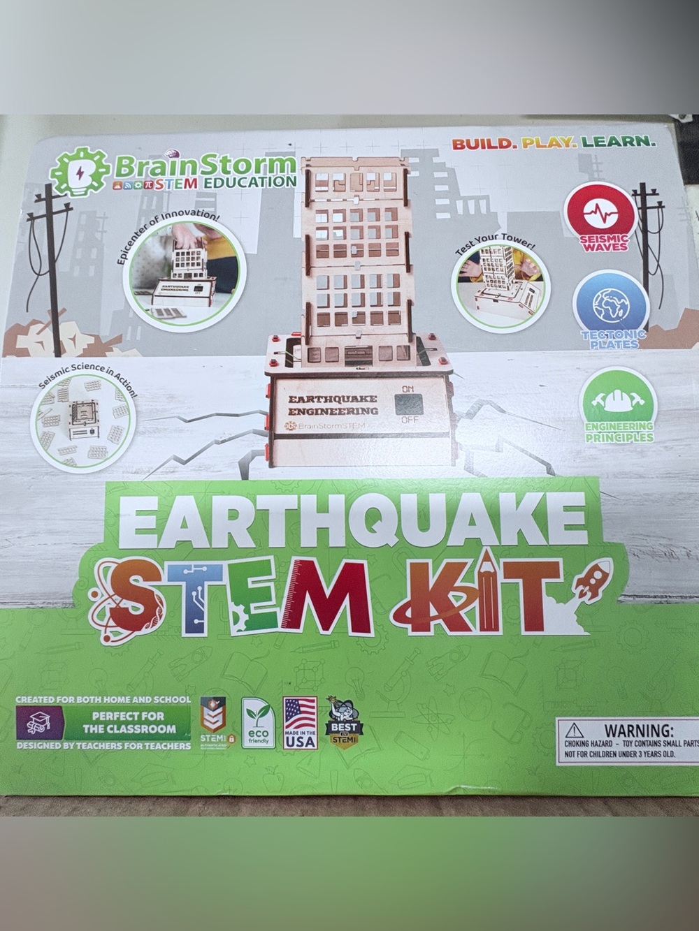 BrainStorm STEM Education Earthquake STEM Kit - Green/White